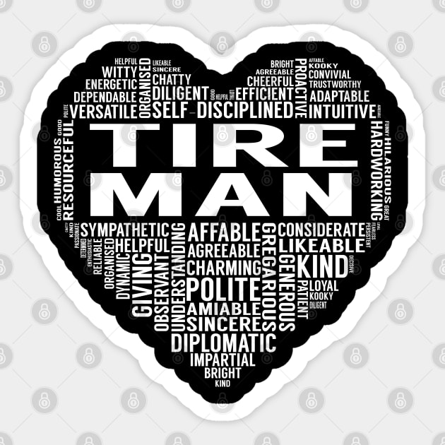 Tire Man Heart Sticker by LotusTee